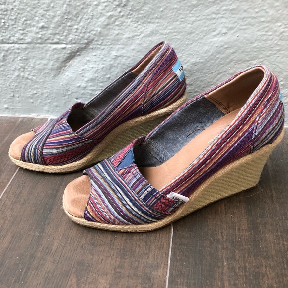 Toms peep toe espadrilles wedges - Picture 2 of 5